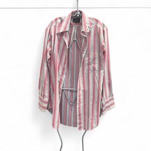 1980s Sears The Comfort‎ Shirt in pink and white stripes size xl (xl3)